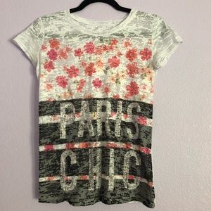Justice short sleeved girls Paris chic top.